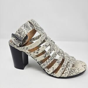 Vionic Sami High Heel Strappy Gladiator Womens Size 9.5 Leather Snake Print